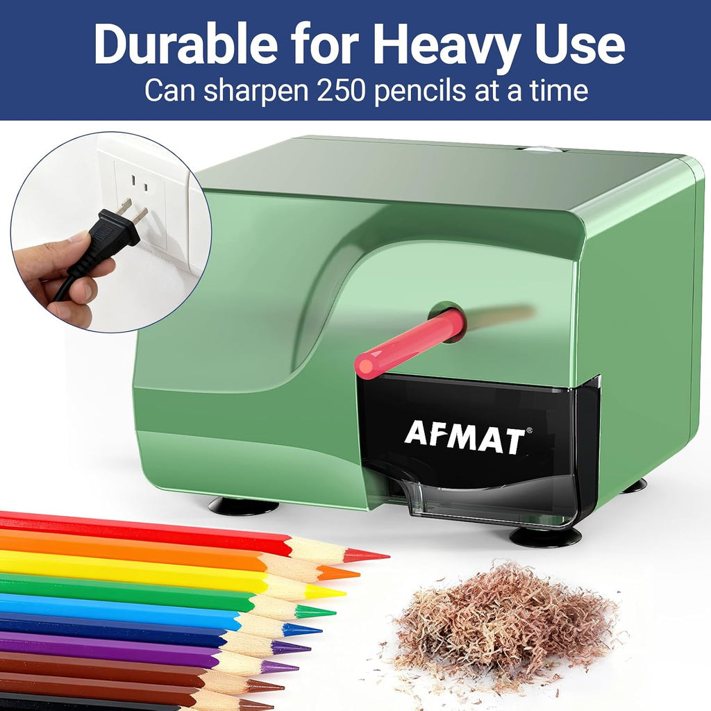 Electric Pencil Sharpener for 6-8Mm Pencils, Heavy Duty Pencil Sharpener, Fast Sharpen in 3-5S, 3 Sharpness Setting, 10,000+ Sharpenings for Classroom, School, Home, PS108