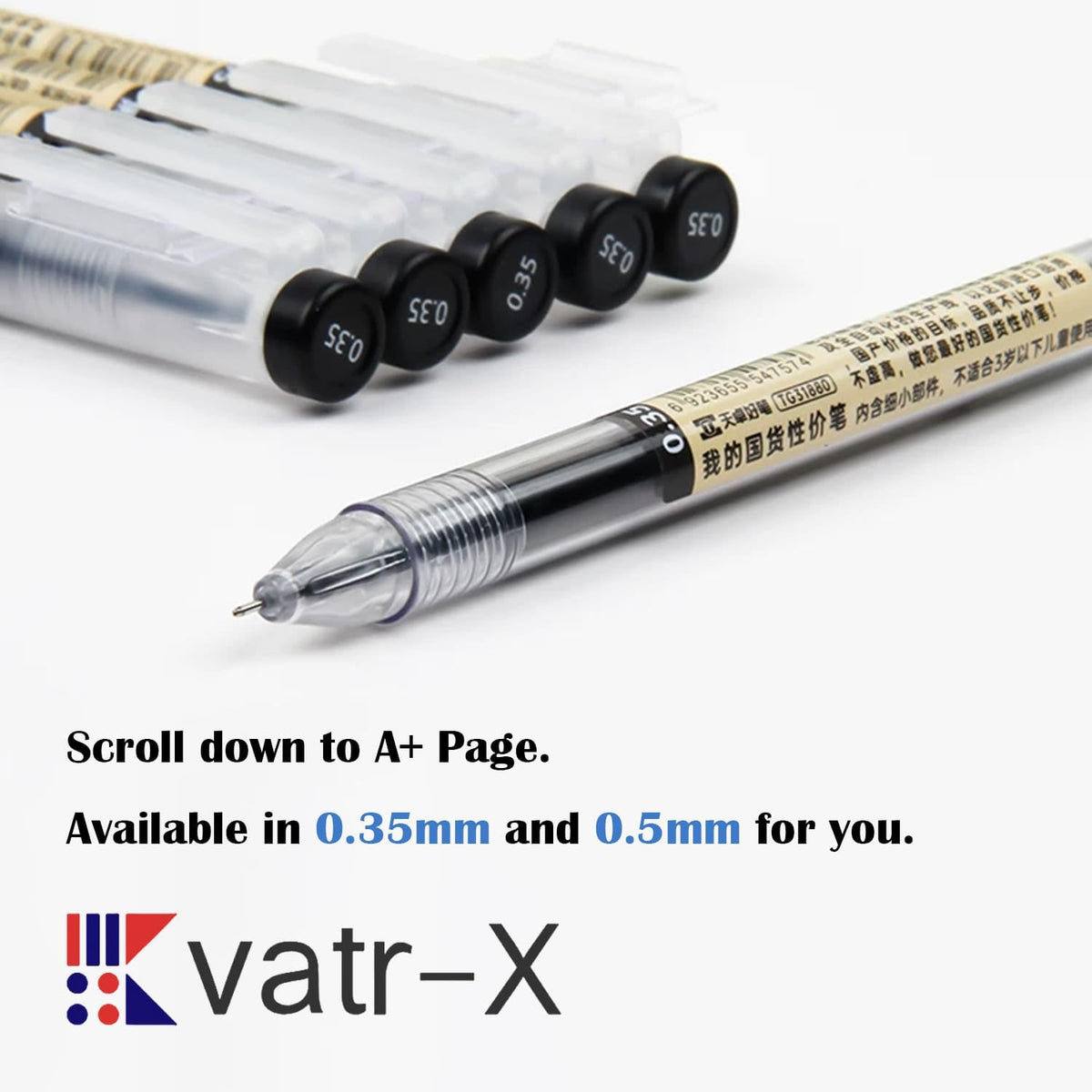 Japanese Gel Pens Stationery with Caps, 0.5Mm Fine Point (3 Black)
