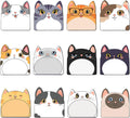 Cute Sticky Notes, 12 Pack Novelty Cat Shaped Markers Flags Fun Sticky Notes for Office Home Students Roommates Tab Gifts