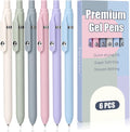 Gel Pens, 6 Pcs Smooth Writing Pens No Bleed & Smear, Black Ink Cute Pens Fine Point (0.5Mm), Retractable Aesthetic Pens School Office Supplies for Women & Men
