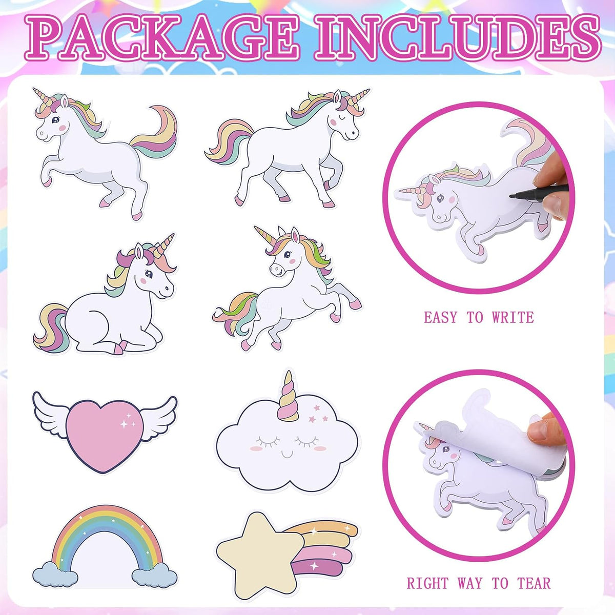 24-Piece Set of 720 Sheets Unicorn-Themed Sticky Notes and Rainbow Horse Memo Pads for Educational and Office Use, Ideal for Teachers and Students, Perfect Desk Accessories and Refrigerator Decor