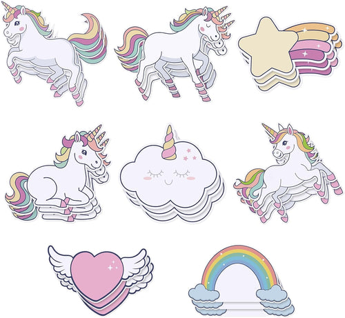 24-Piece Set of 720 Sheets Unicorn-Themed Sticky Notes and Rainbow Horse Memo Pads for Educational and Office Use, Ideal for Teachers and Students, Perfect Desk Accessories and Refrigerator Decor