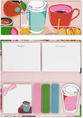 Kate Spade New York Sticky Note Folio Set of 7, Rise and Shine | Padfolio with Small Assorted Adhesive Note Sheets with 75 Pages Each, Cute Stationery for Studying and To-Dos