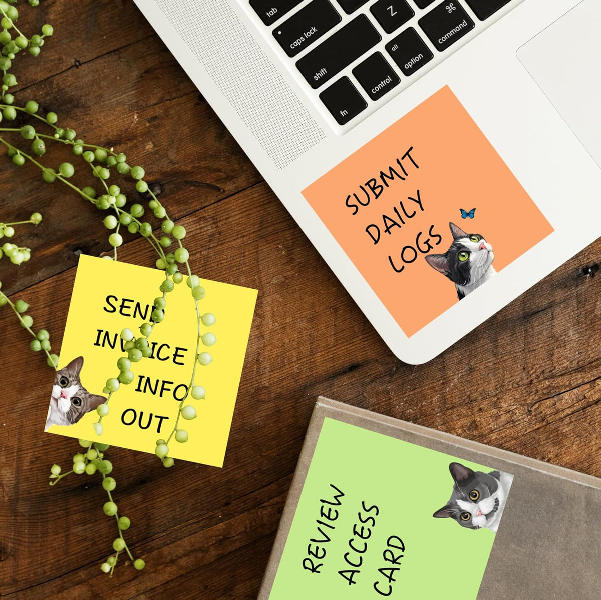 Cute Black Cat Sticky Notes Set - 9 Pads of 3" x 3" Self-Adhesive Notepads for Cat Lovers, Office Decor, and School Supplies