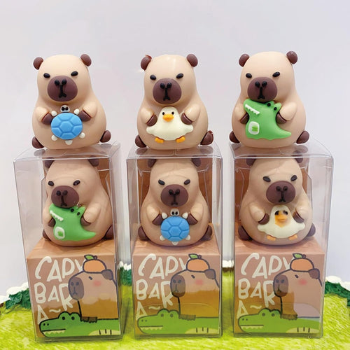3 Pcs Cute Pencil Sharpener Cartoon Capybara Sharpener Small Manual Pencil Sharpener Kawaii PVC Sharpener Stationery School Office Supplies (Capybara)
